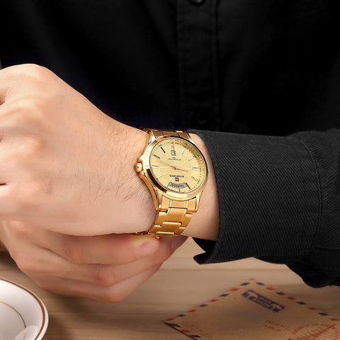 Luxury Gold Steel Wristwatch